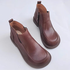 Genuine Leather Versatile Short Ankle Boots 35-41 Newgew Shoes