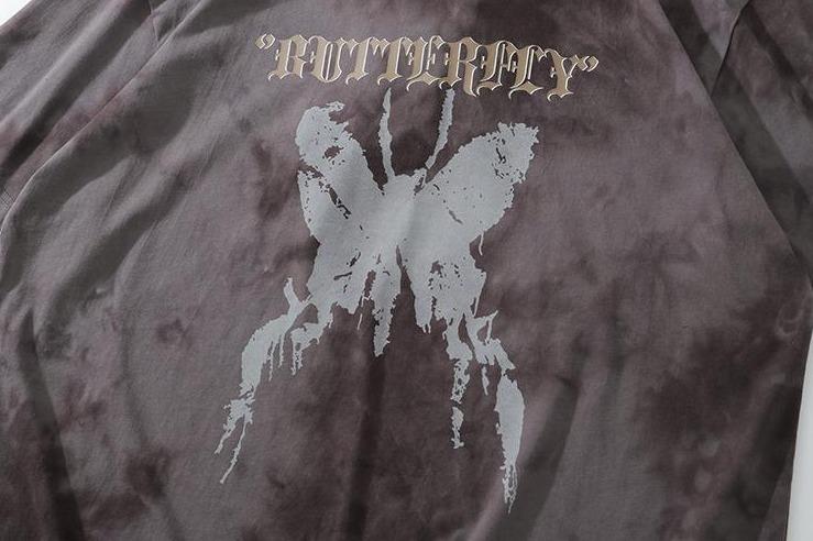 Gothic Butterfly Tie-Dye T-Shirt Newgew