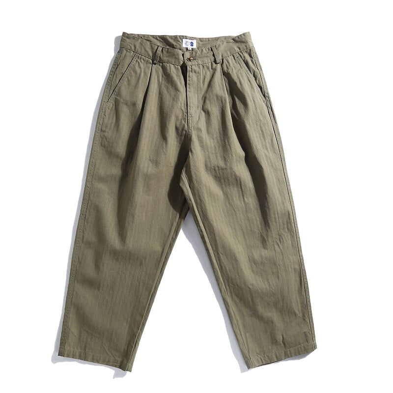 Herringbone Twill Tapered Pants Newgew