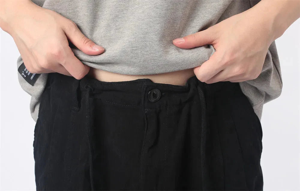 Herringbone Twill Wide-Leg Cargo Pants Newgew