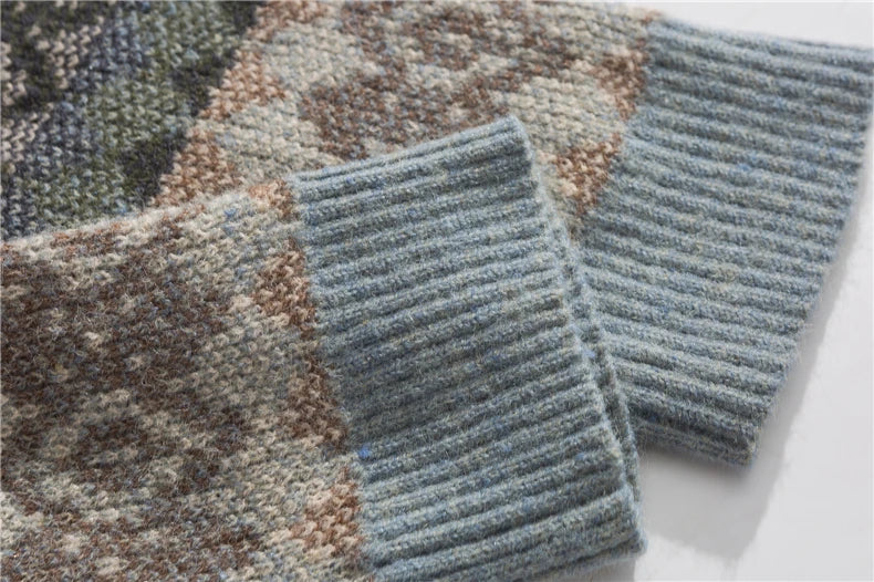 Jacquard Knit Grandad Jumper Newgew