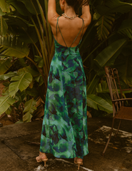 Calista Green Bloom V-neckline Maxi Dress Newgew Dresses