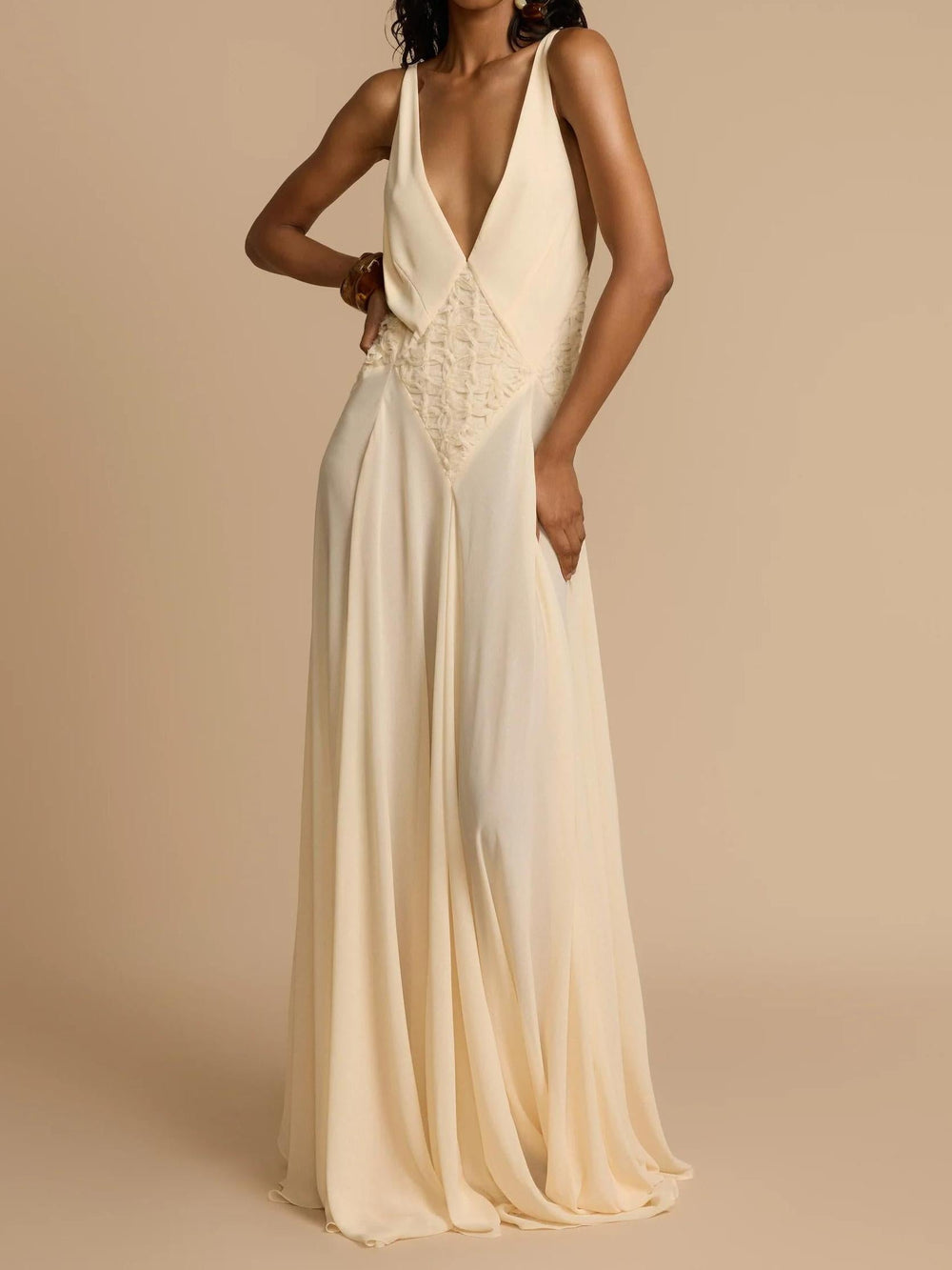 Lavinia Plunging V Maxi Dress Newgew Dresses