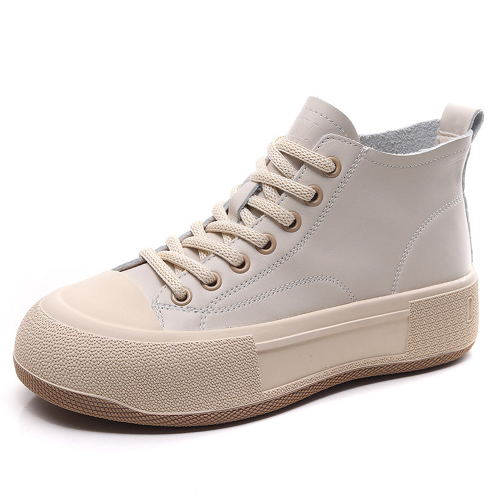 Leather Casual Lace-up Versatile Single Boots Newgew Shoes