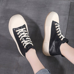 Leather Casual Lace-up Versatile Single Boots Newgew Shoes