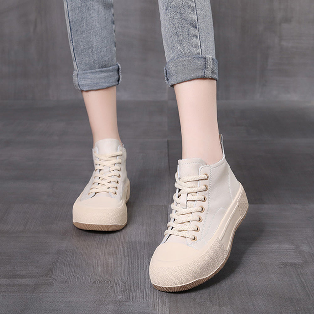 Leather Casual Lace-up Versatile Single Boots Newgew Shoes
