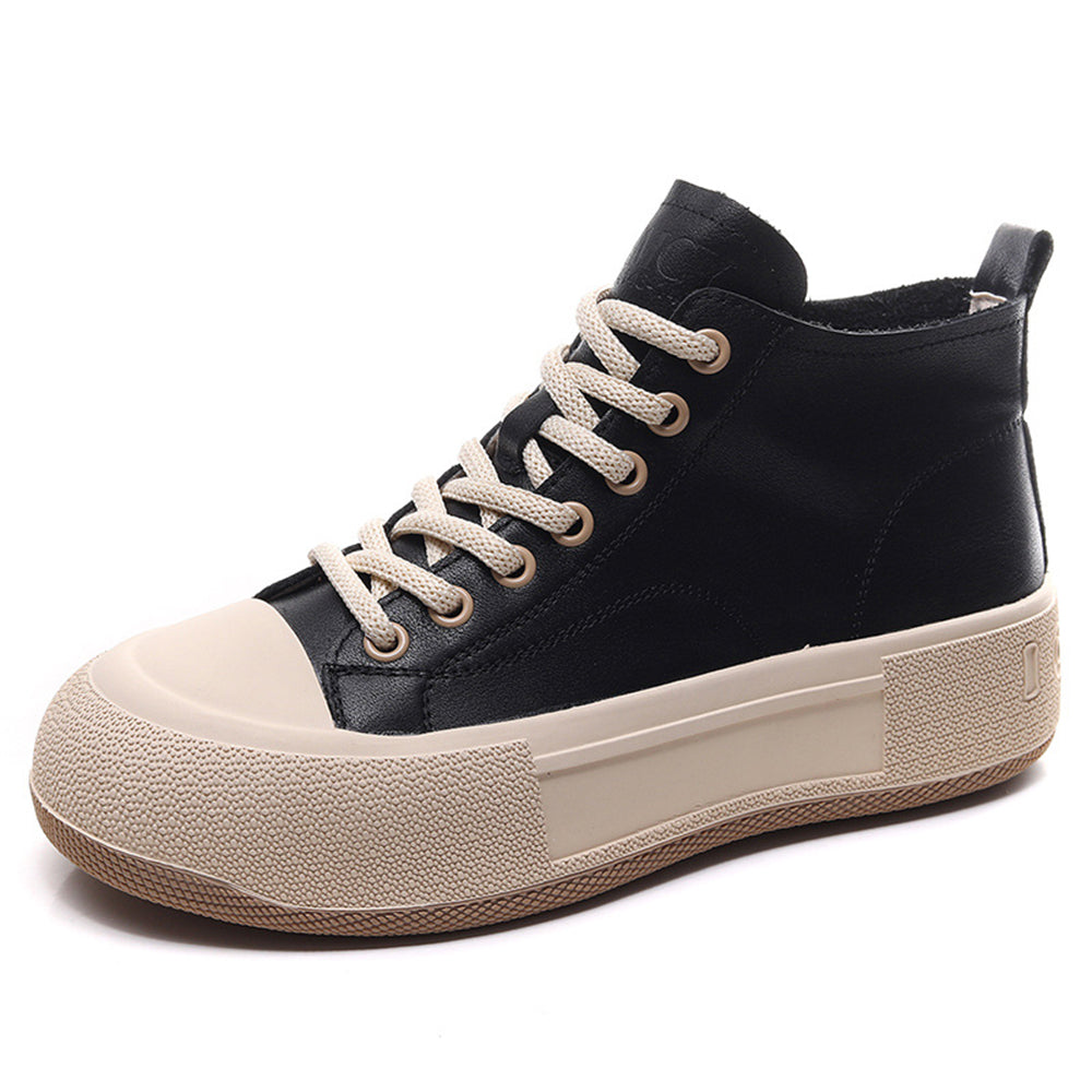Leather Casual Lace-up Versatile Single Boots Newgew Shoes