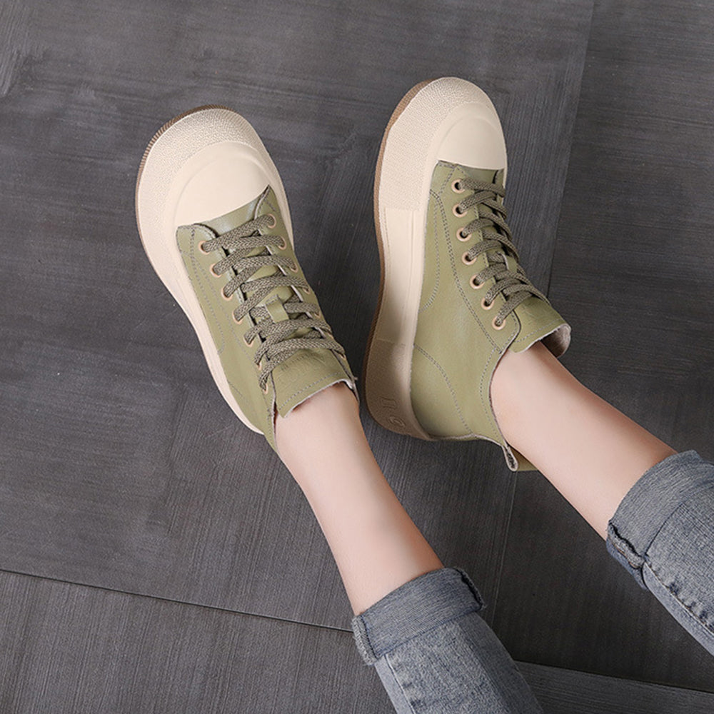 Leather Casual Lace-up Versatile Single Boots Newgew Shoes