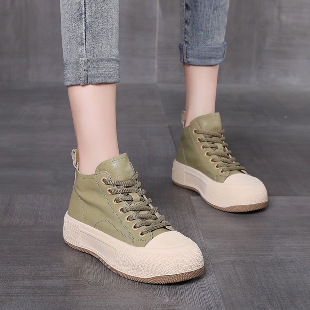 Leather Casual Lace-up Versatile Single Boots Newgew Shoes
