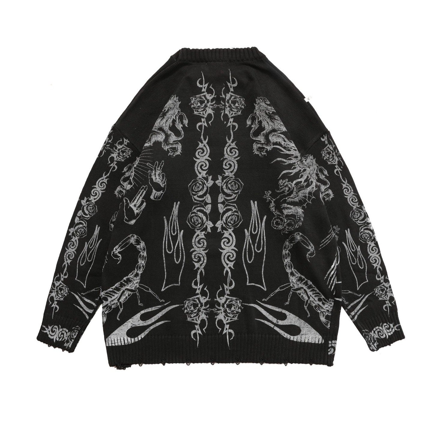MADE EXTREME Tattoo Print Oversized Sweater Newgew