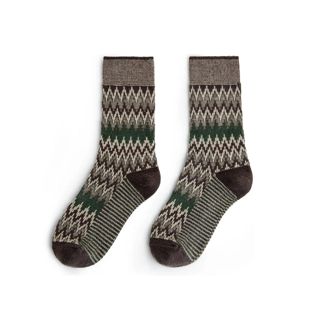MADEN 3 Pairs Knitted Grandad Crew Socks Newgew