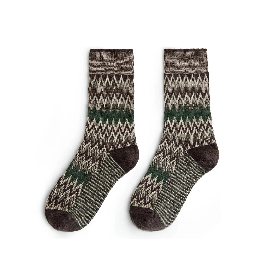MADEN 3 Pairs Knitted Grandad Crew Socks Newgew