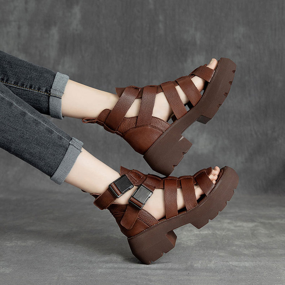 Mid Heel Velcro Rome Sandals Newgew Shoes
