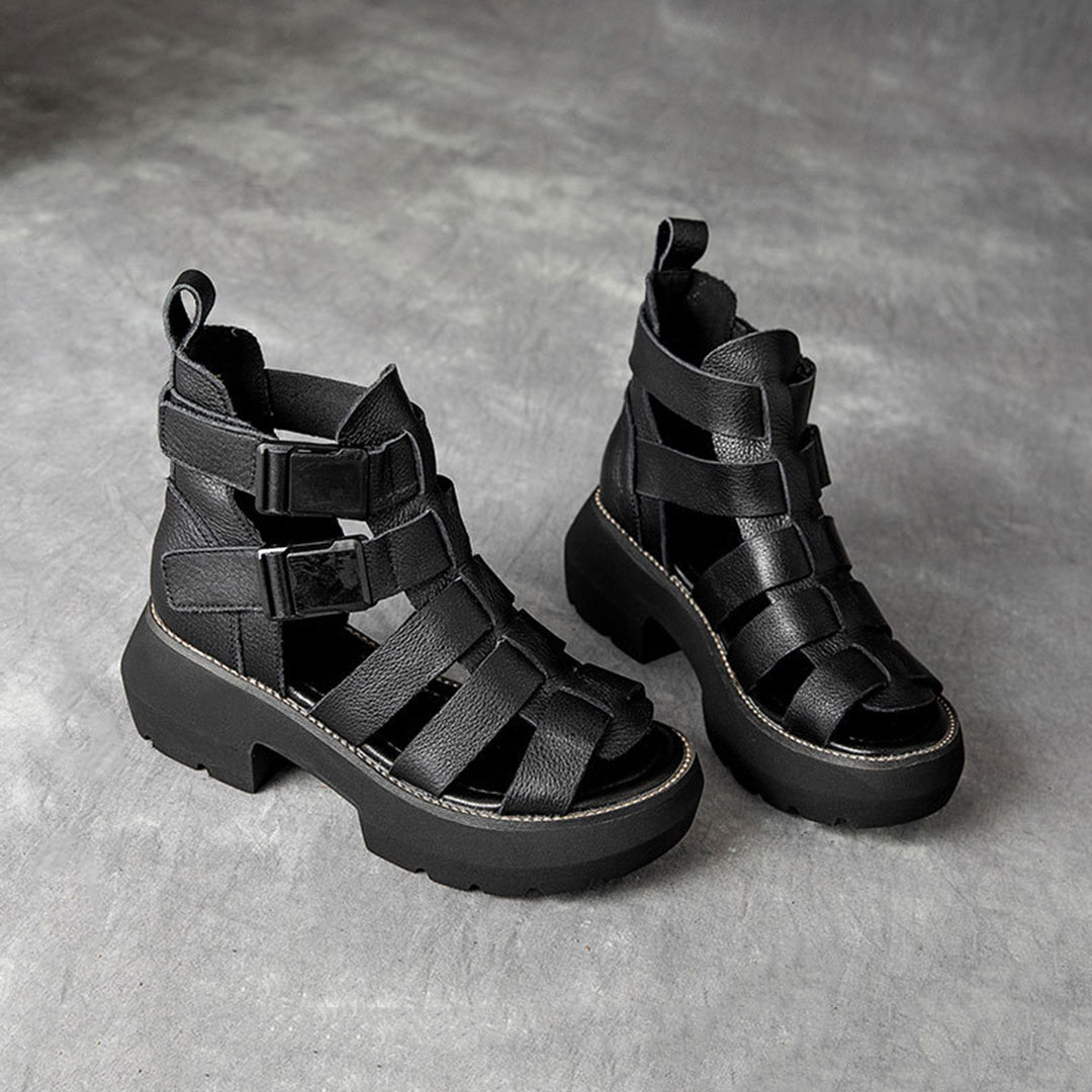 Mid Heel Velcro Rome Sandals Newgew Shoes