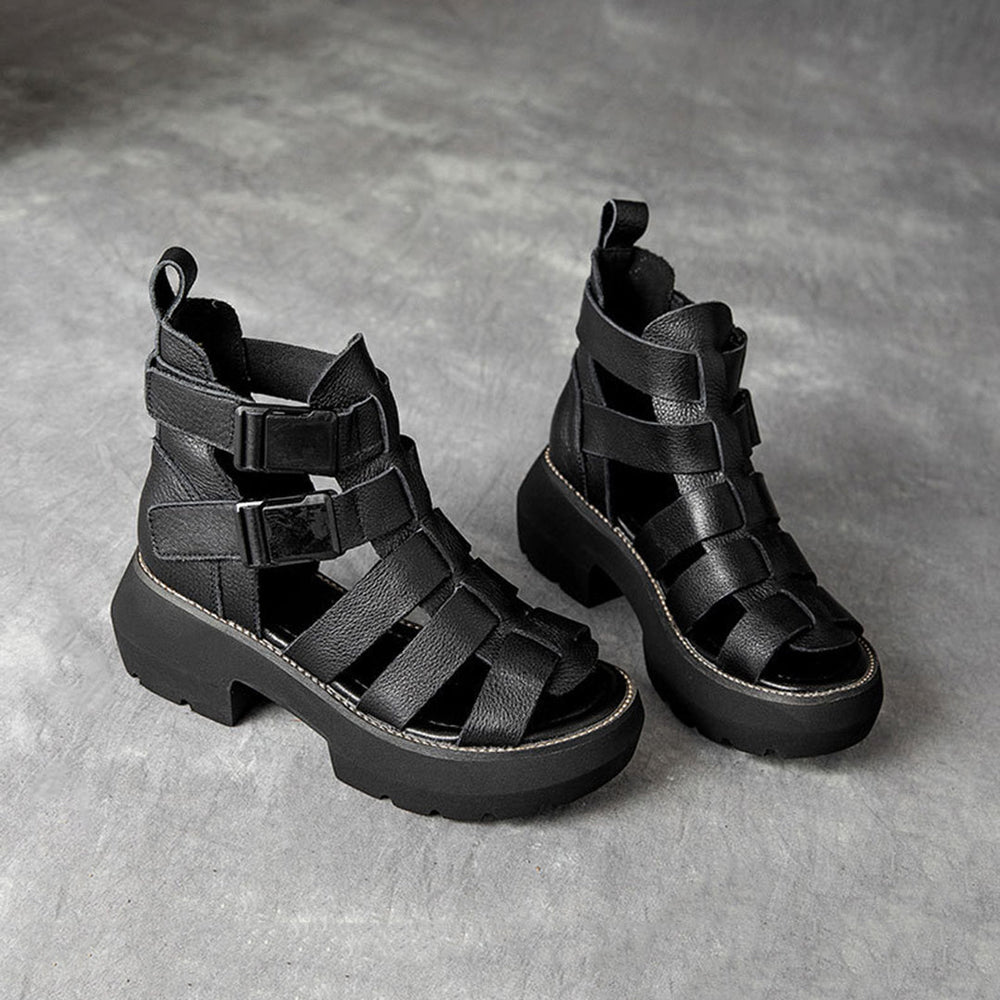Mid Heel Velcro Rome Sandals Newgew Shoes
