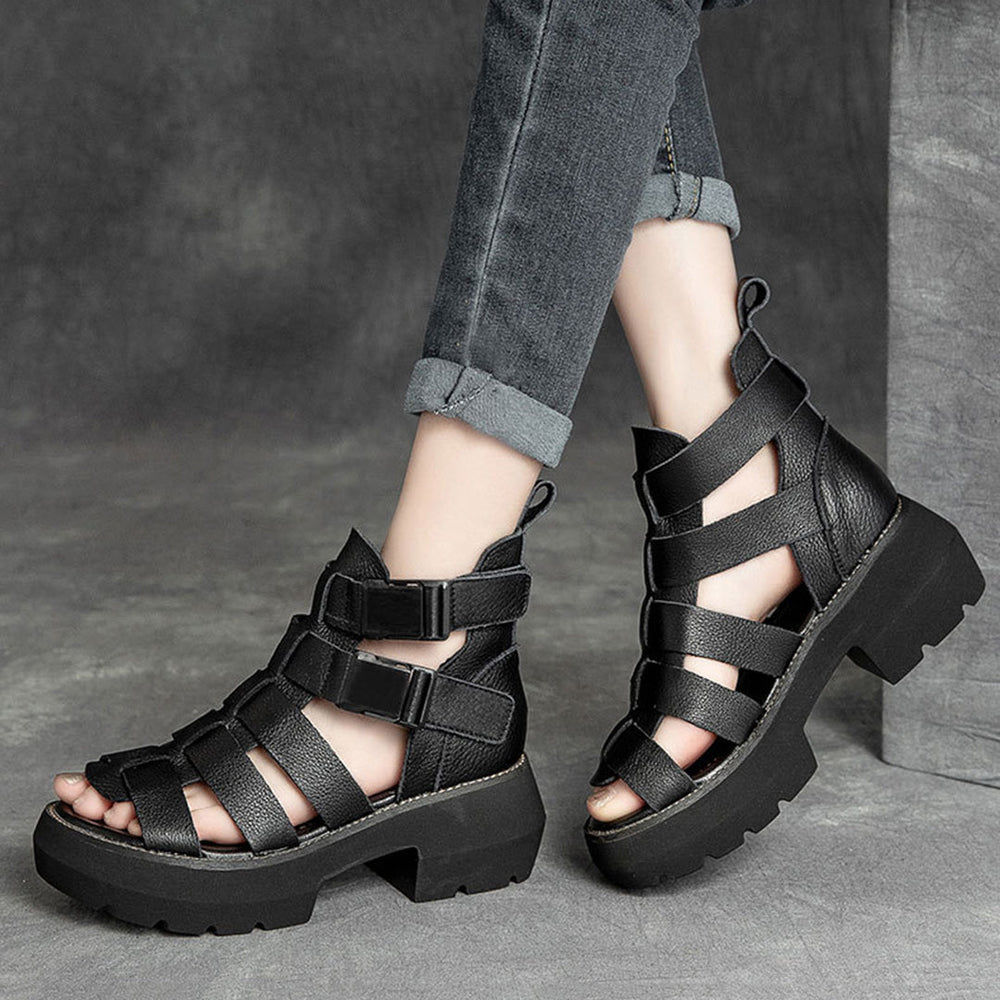 Mid Heel Velcro Rome Sandals Newgew Shoes