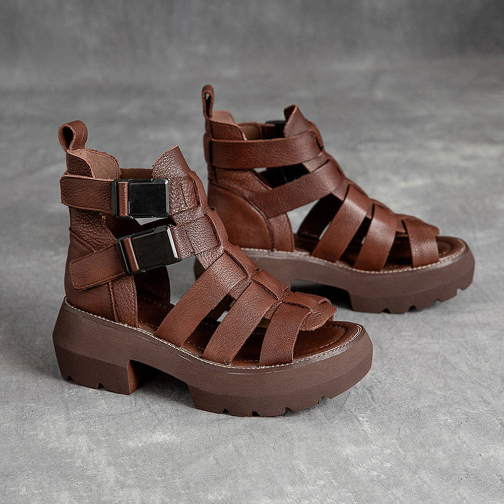 Mid Heel Velcro Rome Sandals Newgew Shoes
