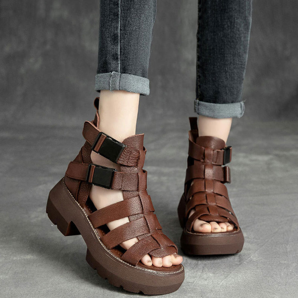 Mid Heel Velcro Rome Sandals Newgew Shoes