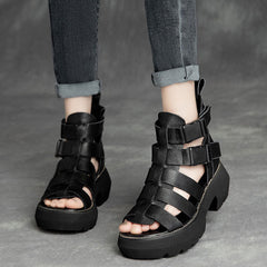 Mid Heel Velcro Rome Sandals Newgew Shoes