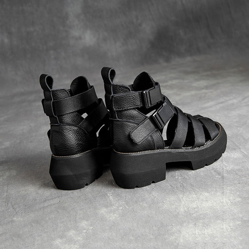 Mid Heel Velcro Rome Sandals Newgew Shoes