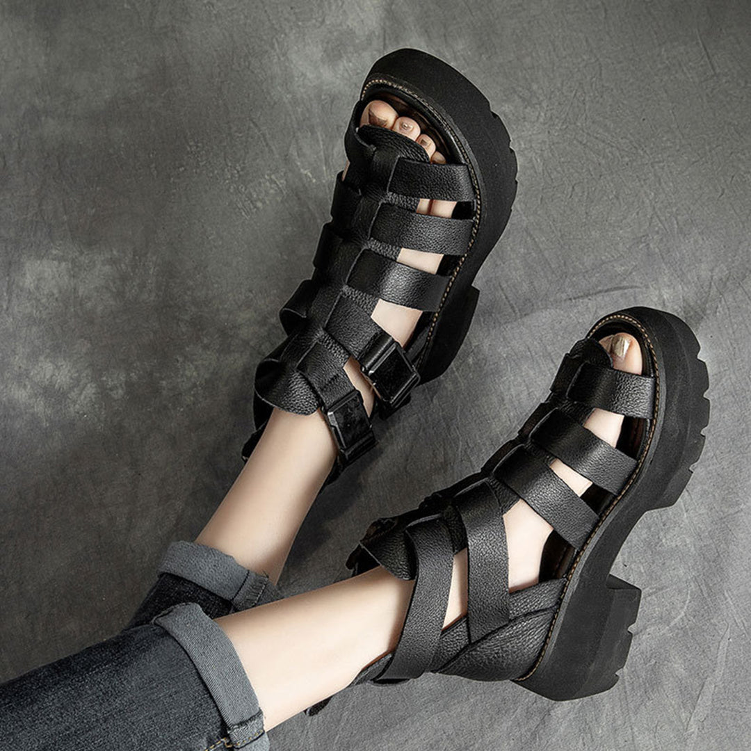 Mid Heel Velcro Rome Sandals Newgew Shoes