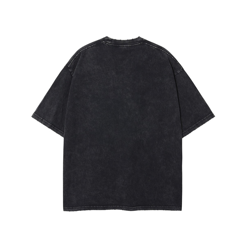 Midnight Anime Graphic Acid Wash T-Shirt Newgew