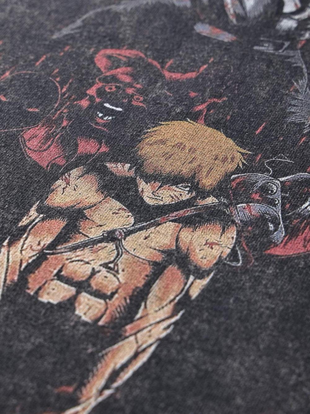 Midnight Anime Graphic Acid Wash T-Shirt Newgew