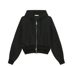 Mock Double Layer Boxy Zip-up Hoodie Newgew
