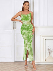 Floral Print Side Slit Dress Newgew Dresses