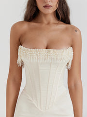 Pearl - Embellished Slit Gown Newgew Dresses