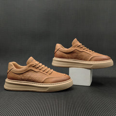 Men Minimalist Embossed Breathable Leather Casual Shoes Newgew Shoes