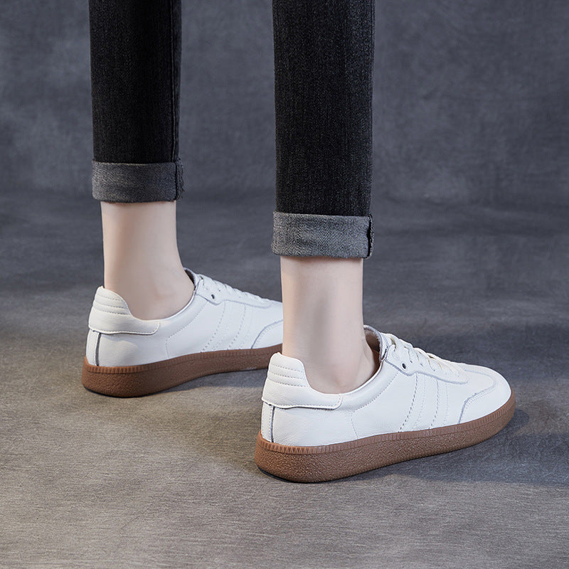 Women Soft Leather Flat Training Casual Shoes Newgew Shoes