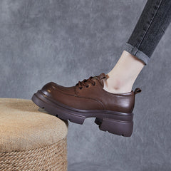 Women Minimalist Leather Chunky Platform Loafers Newgew Shoes
