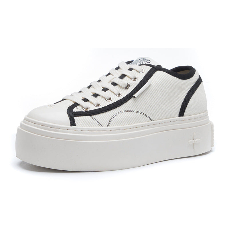 Women's Cruciate Flower Raise The Bottom Sports Versatile Canvas Shoes Newgew