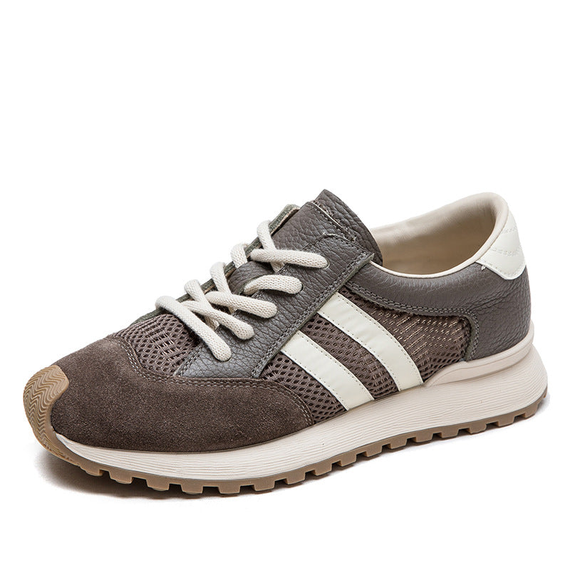 Women Fashion Leather Breathable Mesh Casual Shoes Newgew Shoes