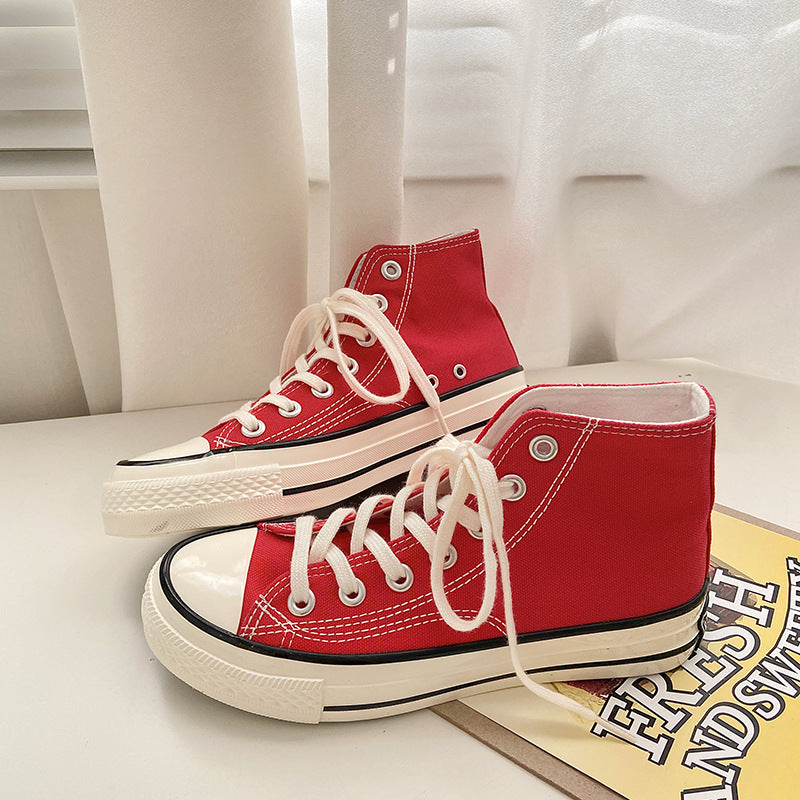 Women's Classic White Black Board Korean Style Canvas Shoes Newgew
