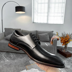 Men Classic Solid Cowhide Handmade Oxford Shoes Newgew Shoes