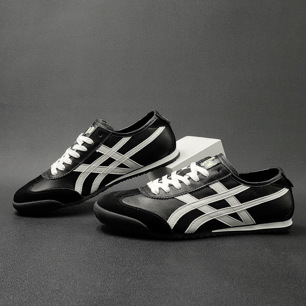 Men Stylish Patchwork Leather Flat Casual Shoes Newgew Shoes