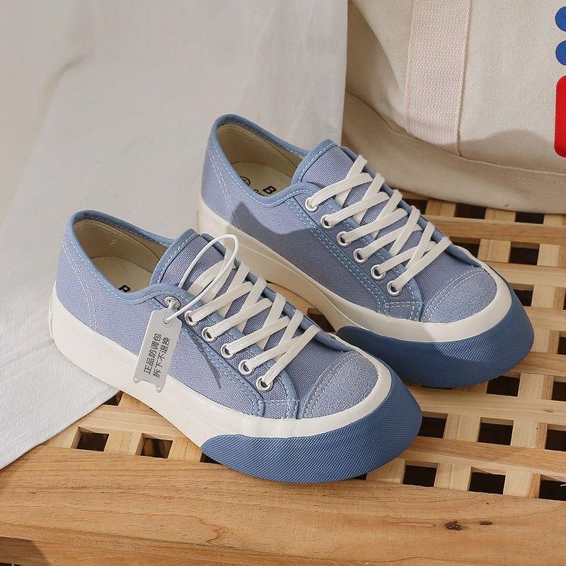 Women's Height Increasing Easy Wear Leisure Muffin Canvas Shoes Newgew