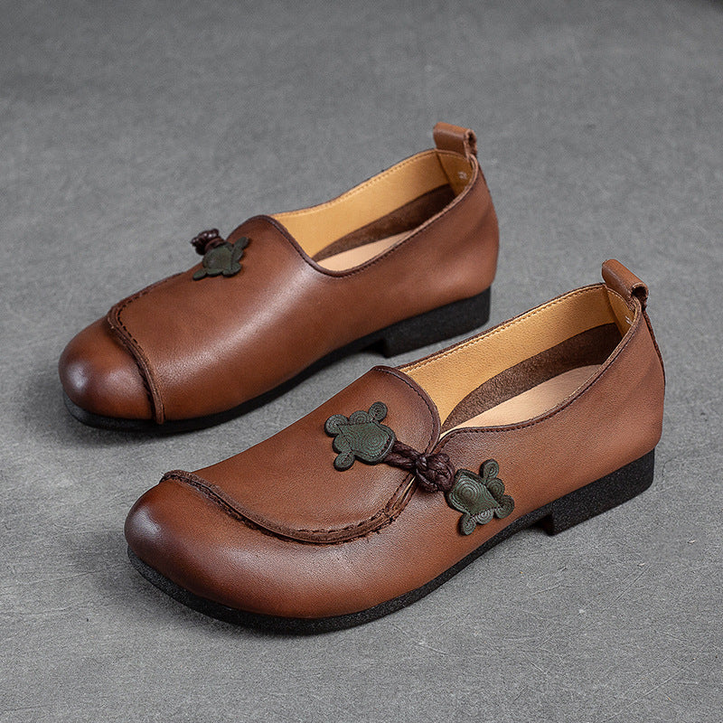 Women Flat Soft Leather Retro Casual Shoes Newgew Shoes