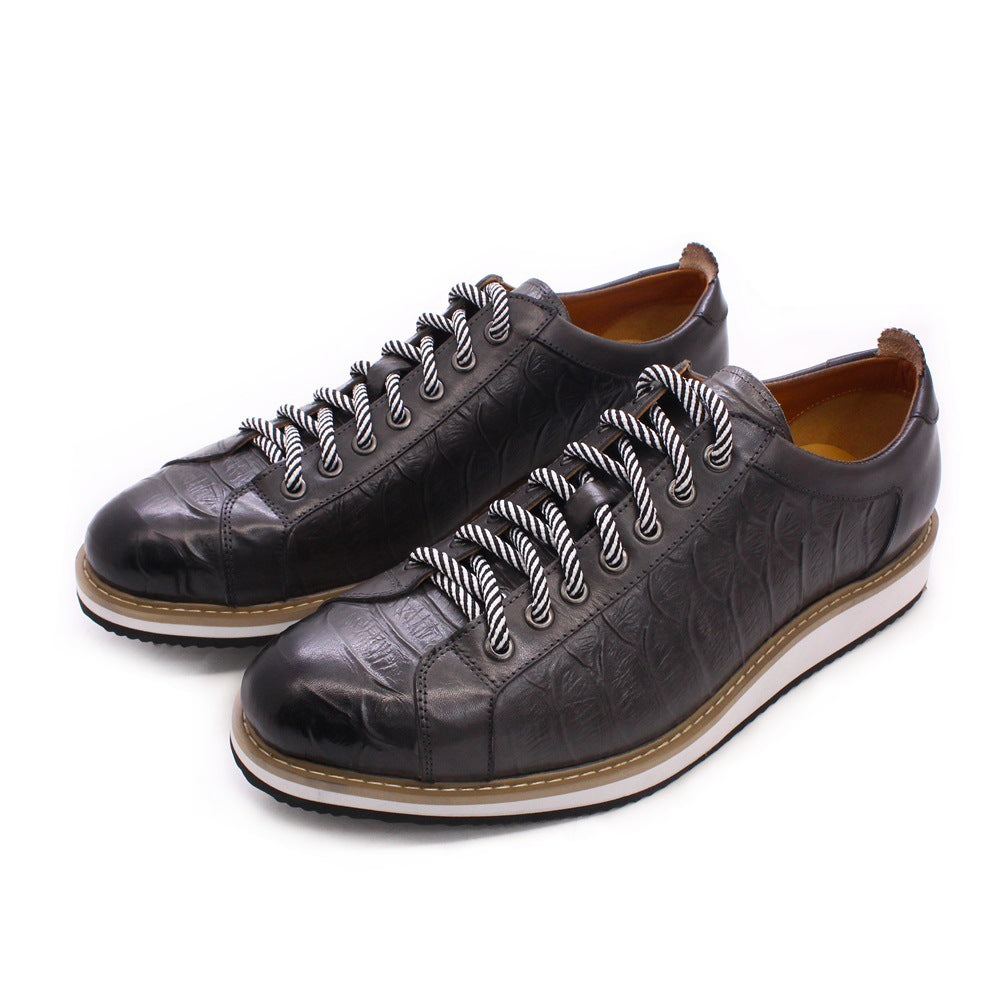 Men Retro Figured Leather Casual Shoes Newgew Shoes