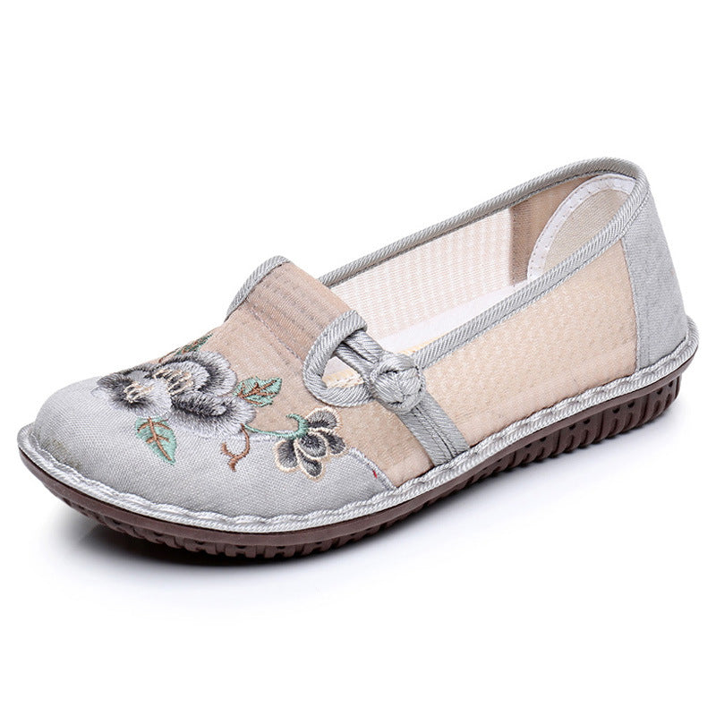 Women's Summer Slip-on Retro For Han Chinese Clothing Mesh Canvas Shoes Newgew
