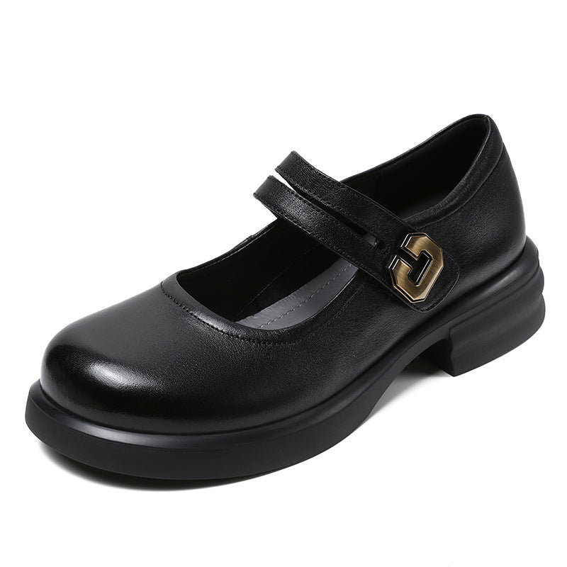 Women Minimalist Leather Casual Mary Jane Shoes Newgew Shoes
