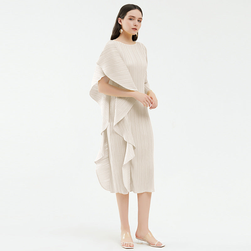 Ladies' High-End Asymmetrical Solid Color Patchwork Dress Newgew Dresses