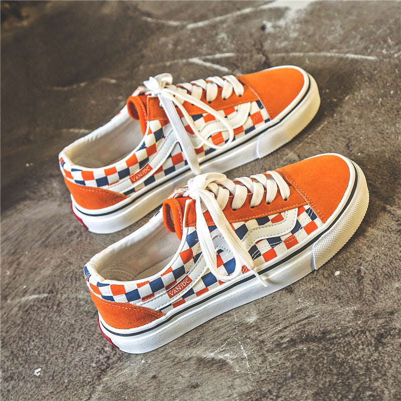 Innovative And White Plaid Niche Canvas Shoes Newgew