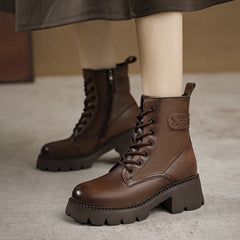 Women Minimalist Leather Winter Furred Boots Newgew Shoes