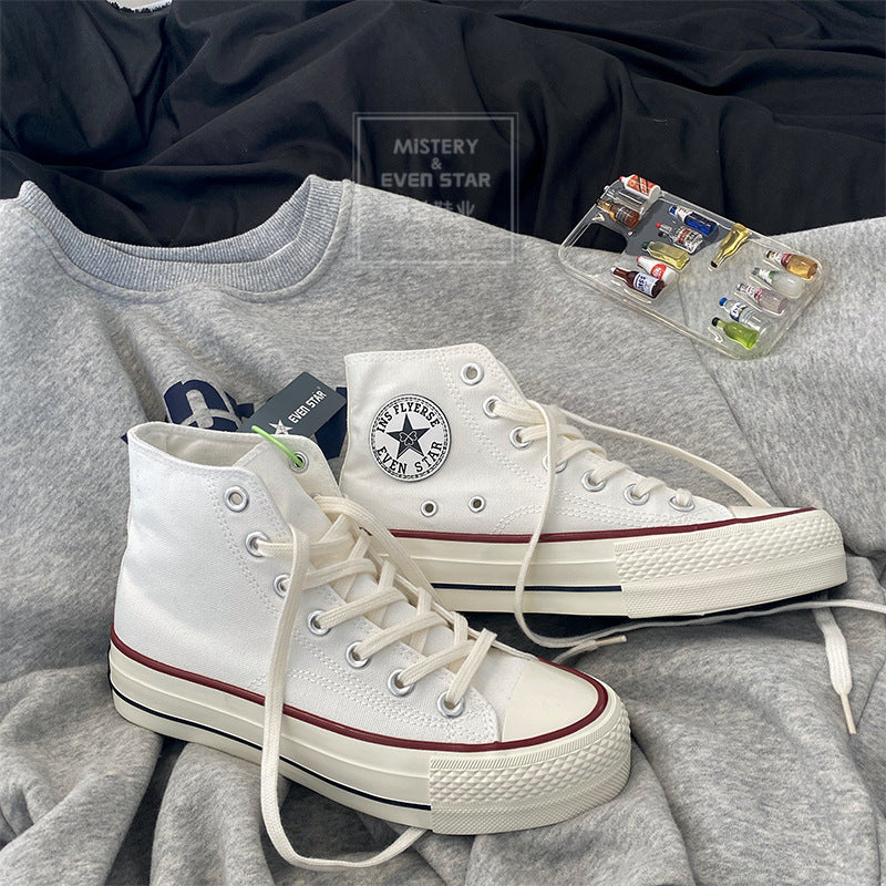 Glamorous Women's Star Platform Hight Increasing Canvas Shoes Newgew