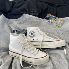 Glamorous Women's Star Platform Hight Increasing Canvas Shoes Newgew