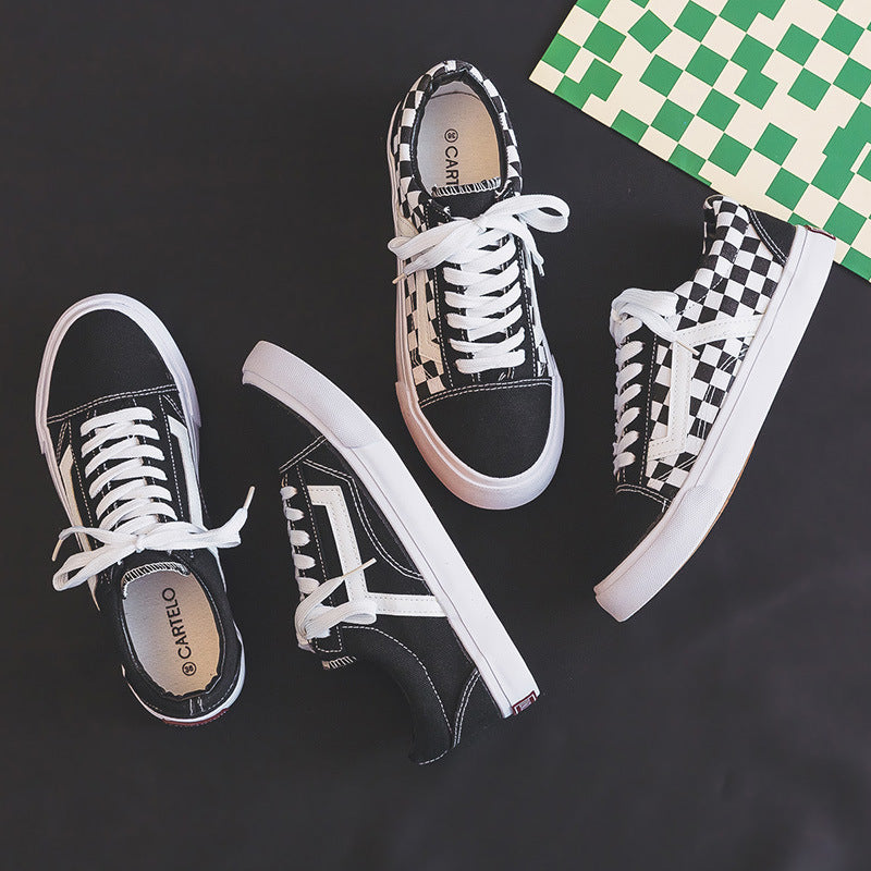 Charming Women's Label Plaid Style Canvas Shoes Newgew