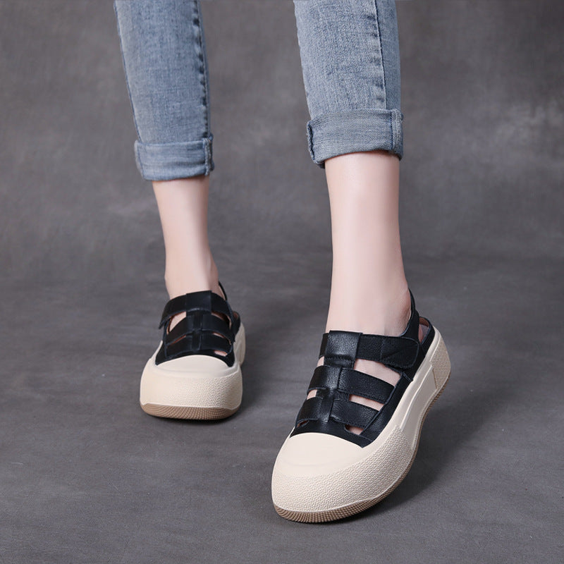 Women Minimalist Soft Leather Summer Casual Sandals Newgew Shoes